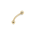 14kt. Yellow Gold Curved Barbell with Solid Ball Top – 1.2 mm – 3 mm