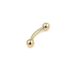 14kt. Yellow Gold Curved Barbell with Solid Ball Top – 1.2 mm – 3 mm