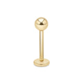 14kt. Yellow Gold Labret with Solid Ball – 1.2 mm – 3 mm