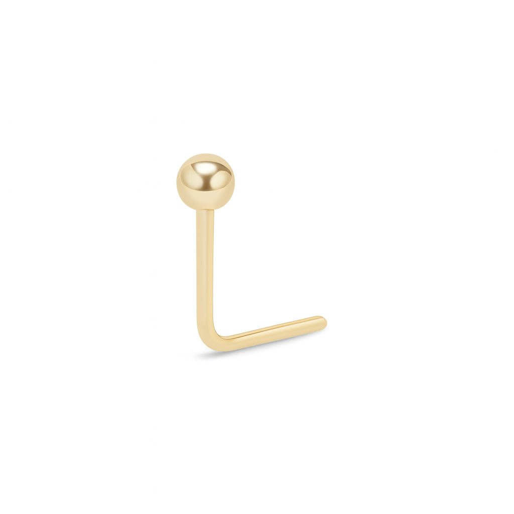 14kt. Geelgouden Neus Stud Met Massief Balletje – 6 mm – 3 mm