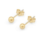 14kt. Geelgouden Setje Oorstuds met Massieve Bal Top – 0.8 mm – 10 mm