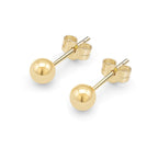 14kt. Geelgouden Setje Oorstuds met Massieve Bal Top – 0.8 mm – 10 mm