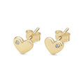 14kt. Gouden Setje Oorstuds met Hartje – Geelgoud – 0.8 mm – 5 mm