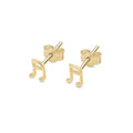 14kt. Gouden Setje Oorstuds met Muzieknoot – Geelgoud – 0.8 mm