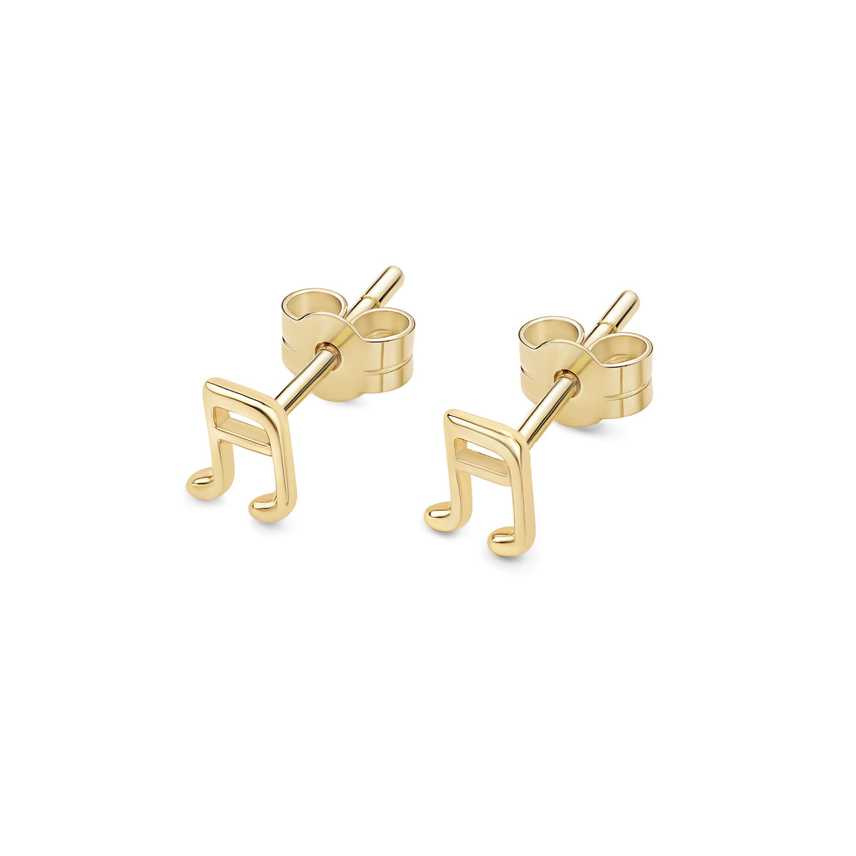 14kt. Gold Set of Music Note Stud Earrings – Yellow Gold – 0.8 mm