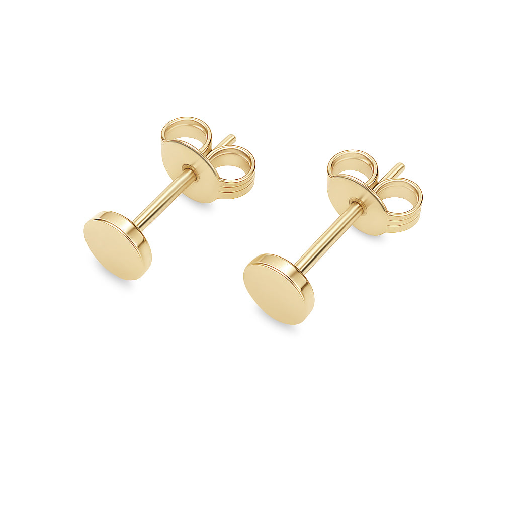 14kt. Yellow Gold Set of Stud Earrings with Round Top – 0.8 mm – 5 mm