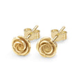 14kt. Gouden Setje Oorstuds met Roos Top – Geelgoud – 0.8 mm
