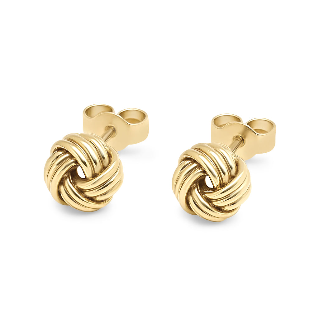 14kt. Yellow Gold Set of Stud Earrings with Knot – 0.8 mm – 7 mm