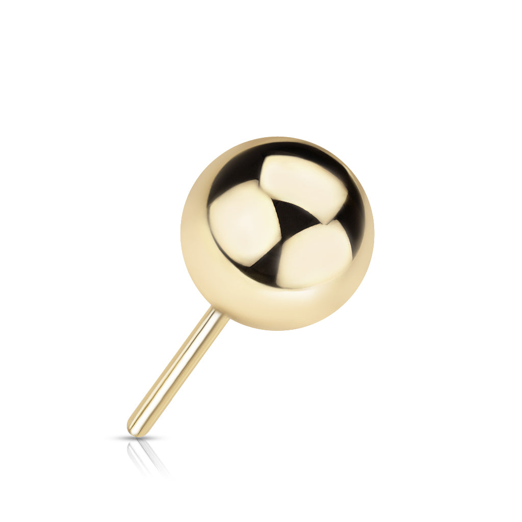 14kt. Geelgouden Push-in Bal Top met Threadless Sluiting