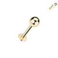 14kt. Geelgouden Push-in Labret met Threadless Bal Top – Set