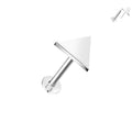 14kt. Witgouden Push-in Labret met Driehoek Top – Set