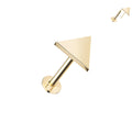 14kt. Geelgouden Push-in Labret met Driehoek Top – Set