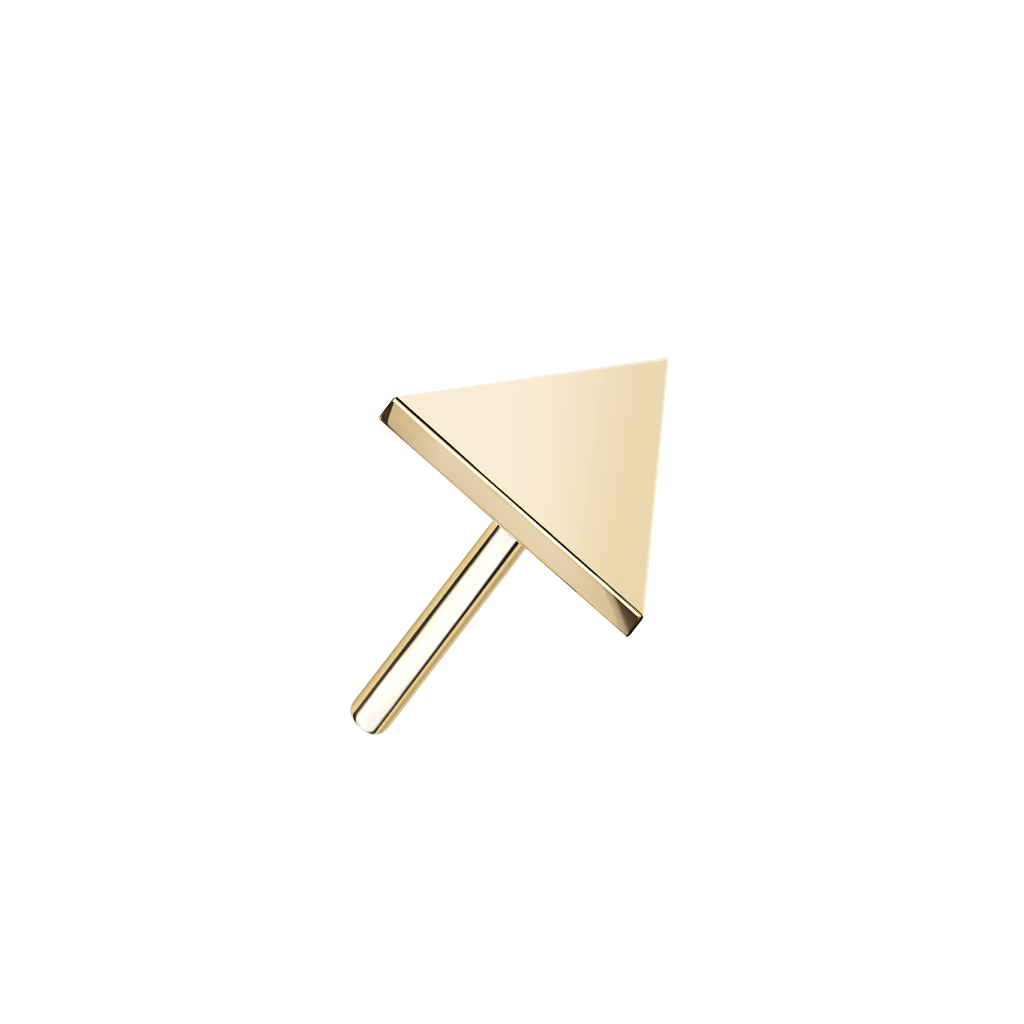 14kt. Geelgouden Push-in met Threadless Driehoek Top – 3 mm