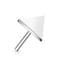 14kt. Witgouden Push-in met Threadless Driehoek Top – 3 mm