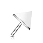14kt. Witgouden Push-in met Threadless Driehoek Top – 3 mm