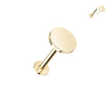 14kt. Geelgouden Push-in Labret met Platte Ronde Top – Set
