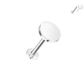 14kt. Witgouden Push-in Labret met Platte Ronde Top – Set