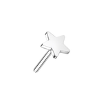 14kt. Witgouden Push-in Ster Top met Threadless Sluiting – 3 mm