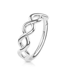 14kt. Witgouden Segment Ring met Infinity Twist – 1.2 mm – 8 mm