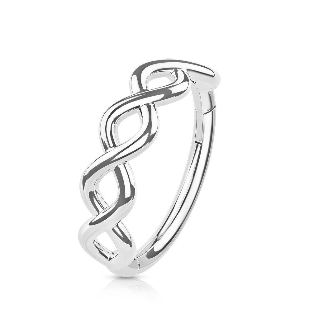 14kt. White Gold Segment Ring with Infinity Twist – 1.2 mm – 8 mm