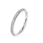 14kt. Witgouden Segment Ring met Heldere Steentjes