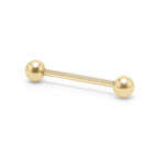 14kt. Geelgouden Straight Barbell met Bal Top – 1.2 mm – 3 mm