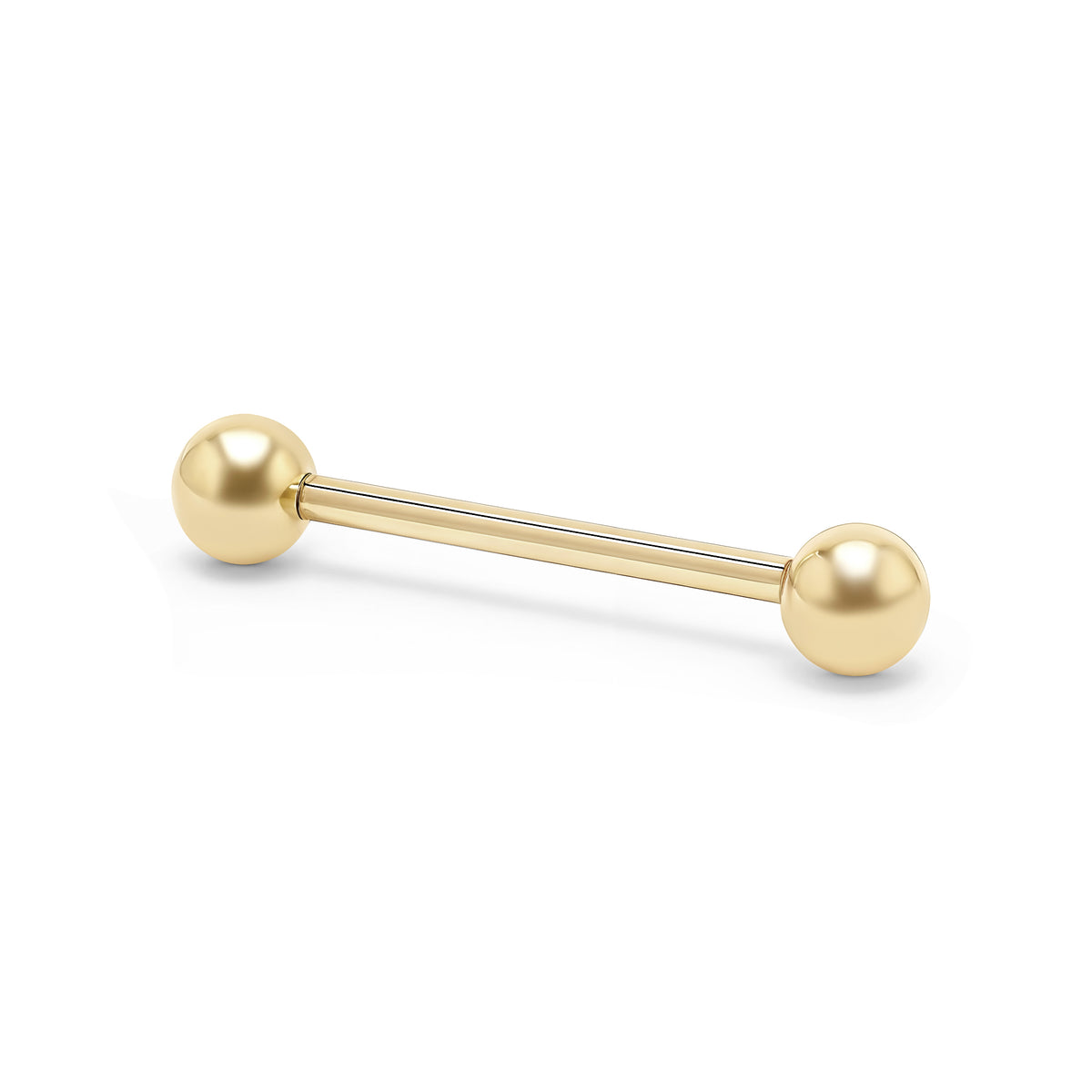 14kt. Yellow Gold Straight Barbell with Ball Top – 1.2 mm – 3 mm