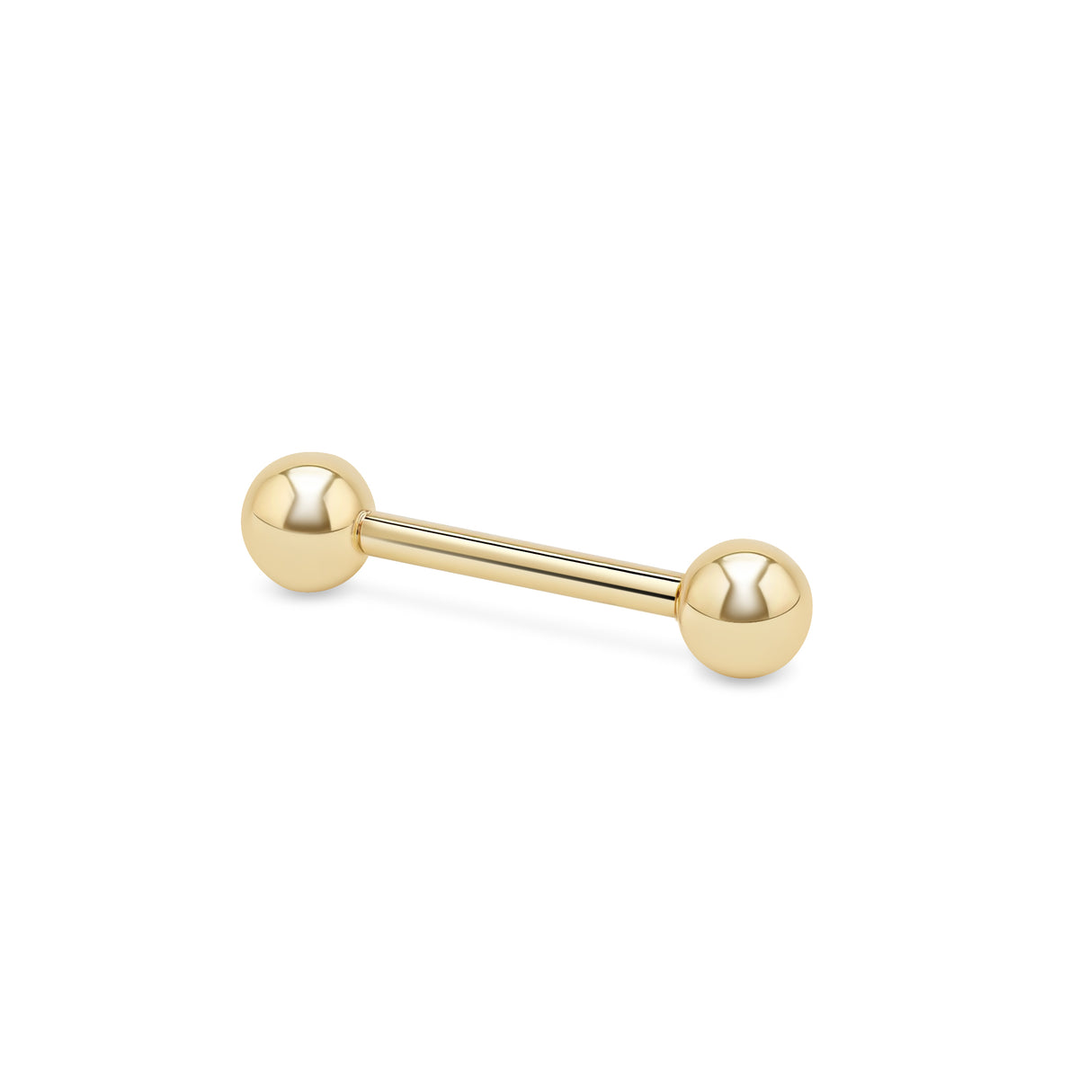 14kt. Yellow Gold Straight Barbell with Ball Top – 1.2 mm – 3 mm