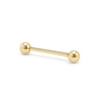 14kt. Geelgouden Straight Barbell met Bal Top – 1.2 mm – 3 mm
