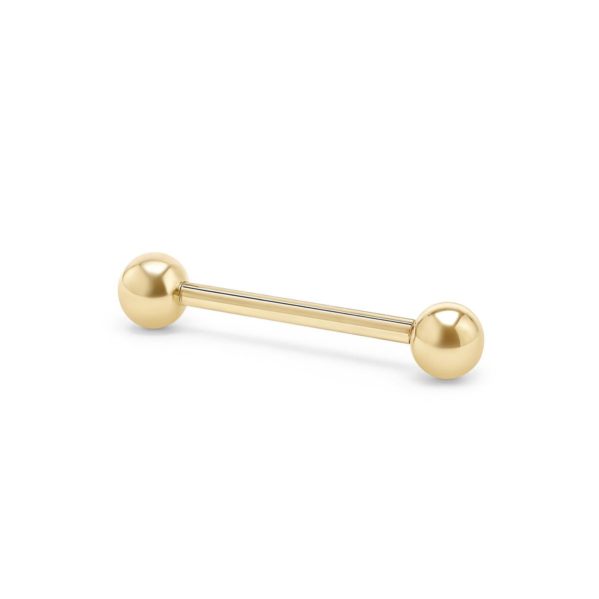 14kt. Yellow Gold Straight Barbell with Ball Top – 1.2 mm – 3 mm