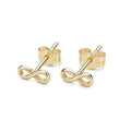 14kt. Gouden Setje Oorstuds met Infinity – Geelgoud – 0.8 mm