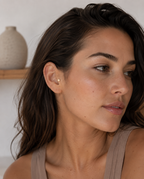 14kt. Geelgouden Push-in Labret met Platte Ronde Top – Set