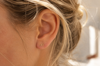 14kt. Gouden Setje Oorstuds met Infinity – Geelgoud – 0.8 mm
