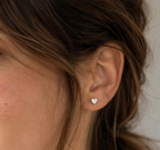 14kt. Witgouden Push-in Labret met Threadless Hart Top – Set