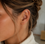 14kt. Geelgouden Push-in Set – Labret met Ster Top – Set